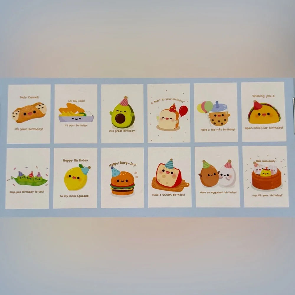 Central 23 Foiled Birthday Cards Set 24 Envelopes Stickers Anthropomorphic NEW